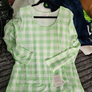 Lulroe reen Checkered Long Sleeve Top